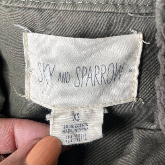 Sky and Sparrow Cotton Military Style Olive Fringe Utility Jacket Gorpcore XS - Picture 7 of 8